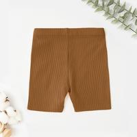 Shorts côtelés en coton biologique doux, couleur unie, pour bébés, pantalons de cyclisme respirants, leggings pour usage quotidien, pour enfants, tout-petits, quatre ans