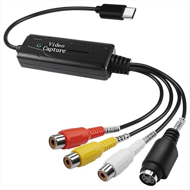 RCA HD AV to USB Type C Converter Video Capture Card Adapter 1 Channel AV NTSC PAL S-Video Composite Adapter