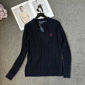 Maglione Classico Autunnale Retrò Grigio con <span class=keywords><strong>Scollo</strong></span> a <span class=keywords><strong>V</strong></span>, Stampa Animalier, Lavorazione a Trecce, Ricamato, in Lana e <span class=keywords><strong>Cotone</strong></span>, Maniche Lunghe - Product Image 6