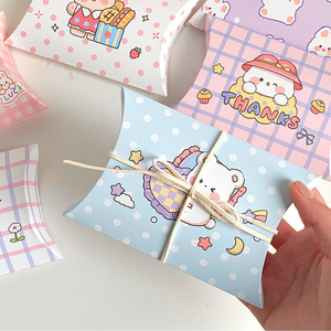 Caja de Regalo de Papel con Forma de Almohada, Diseño de Animales de Dibujos Animados, para Dulces, Pequeños Regalos, Fotografías, Recuerdos de Fiesta - Product Image 1