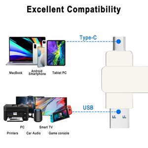 แฟลชไดร์ฟโลหะแบบหมุนได้ พร้อมโลโก้  สำหรับโปรโมชั่น  ความจุ 2.0/3.0  ชนิด Type C - Product Image 5
