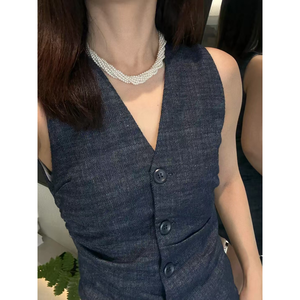 Collar de Perlas Naturales de Varias Hebras WENCHI, Joyería Antigua, 450g, Tejido a Mano, Diseño Extranjero Único - Product Image 1