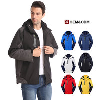 Op maat gemaakte design heren waterdichte drie-in-één jassen outdoor unisex werkkleding winter fleece jas softshell capuchonjas