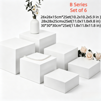 Ensemble de 11 cubes de buffet modernes en acrylique blancs pour présentation alimentaire et événements (mariages, fêtes)
