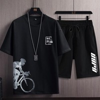 Conjunto de Pantalones Cortos y Camiseta de Manga Corta IStapromo para Hombre, Verano, Deportivo y Casual, Holgado y Versátil