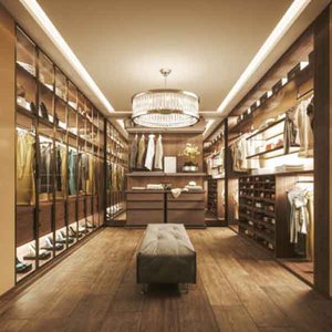 Sistema de armarios integrados modernos Diseños de muebles Puerta corredera de lujo Armario de almacenamiento de pared Armario de madera <span class=keywords><strong>para</strong></span> muebles de <span class=keywords><strong>dormitorio</strong></span> - Product Image 4