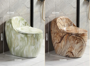 โถสุขภัณฑ์ทรงไข่แบบใหม่ สีหินอ่อน เซรามิกชิ้นเดียว - Product Image 5