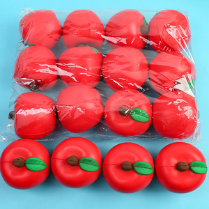 Grenzüberschreitendes Bestseller PU-Schaum Simulations-Apfel Stressabbau-Spielzeug mit individuellem Logo-Druck Hochelastischer Schwamm-Druckball <span class=keywords><strong>RB48</strong></span> - Product Image 2