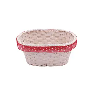 Home Rattan Storage Basket for Gift Multicolor Rattan Flower Basket Bamboo Gift Package Multifunction Oval Designs Sundries