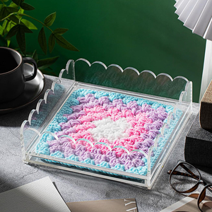 Nhà máy-Tùy chỉnh rõ ràng Acrylic vỏ sò khay với ngăn kéo cho chèn hình ảnh nghệ thuật cho needlepoint Khăn ăn khung hiển thị tin nhắn - Product Image 2