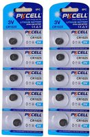 Batería de Botón Pkcell CR1025 3v, Batería de Litio Tipo Moneda de 30mah para Linterna, Regalo