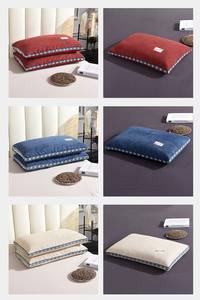 Le noyau d'oreiller de sarrasin entier de 35*55cm peut être démonté et l'oreiller de velours lavé protège la vertèbre cervicale - Product Image 6