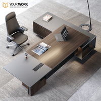 Bureau de direction en bois simple en forme de L de style moderne et luxueux Bureau de directeur général pour PDG Bureau pour PDG Bureau