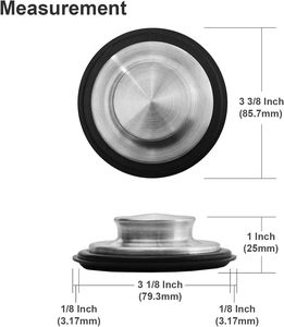 Tappo per Lavello da Cucina da 3 3/8 Pollici (8,57 cm) in Acciaio Inossidabile, Tappo per Smaltimento Rifiuti, Adatto a Scarichi Standard da 3,5 Pollici di Diametro - Product Image 2