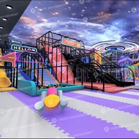 Aire de jeux pour enfants, parc d'attractions néon, aire de jeux intérieure, équipement de jeux doux personnalisé en usine avec toboggan LED par Cheer Amusement