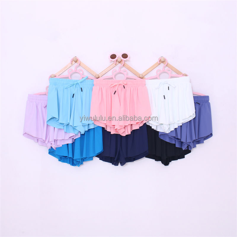 New Children Tennis Skirt Girls Solid Sports Shorts With Pockets