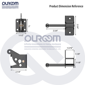 Tiêu chuẩn hàng rào cổng chốt với khóa thép cho gỗ Vinyl PVC Nhôm hàng rào an ninh ngoài trời cổng phần cứng - Product Image 2