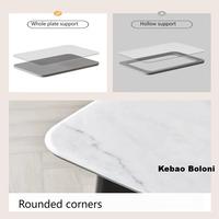 Table à manger rectangulaire en acier au carbone, design moderne, plateau en marbre, pour salle à manger, vente chaude