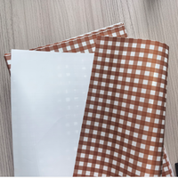 Papier d'emballage floral en gros, motif rétro marron café à carreaux, accessoires pour bouquets d'automne
