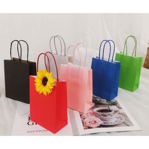 Bolsas de Papel Pequeñas para Regalos con Asas, para Fiestas, Cumpleaños, Almuerzo Diario, Boutique, Tienda de Abarrotes, Panadería, Comercio Minorista - Product Image 4