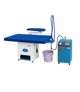 Planche à <span class=keywords><strong>repasser</strong></span> sous vide tout-en-un en acier inoxydable pour linge d'hôtel, uniformes et vêtements en vrac – Vapeur + Aspiration + Pressage - Product Image 1