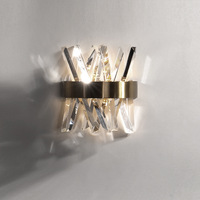 Applique murale en cristal minimaliste de luxe léger pour balcon, LED à commande tactile, blanc chaud