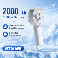 Ventilateur portable électrique rechargeable de haute qualité, mini, 3-en-1, avec fonction de compression froide, pliable, multi-usages, pour l'extérieur et la maison