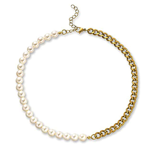 <span class=keywords><strong>Collar</strong></span> de media <span class=keywords><strong>cadena</strong></span> con <span class=keywords><strong>perlas</strong></span> de agua dulce para <span class=keywords><strong>hombre</strong></span>, <span class=keywords><strong>cadena</strong></span> de eslabones cubanos con <span class=keywords><strong>perlas</strong></span>, hecha a mano - Product Image 1