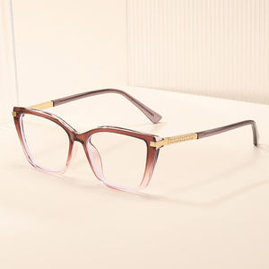 Monture de lunettes optiques Partagas TR90, charnière à ressort, œil de chat, anti-lumière bleue, lunettes de vue pour femmes - Product Image 1