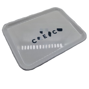 Custom Printing Plastic Serving Tray Rectangular Melamine Tray 10.5'' x 8'' Custom Logo Printing