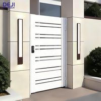 Portail battant électrique moderne en aluminium, design métallique, automatique, pour jardin et villa