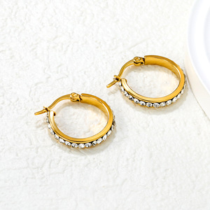 Pendientes de Aro de 20-50 mm, Chapados en Oro, con Incrustaciones de Cristal, Joyería para Fiestas, Pendientes de Moda - Product Image 4
