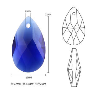 13X22mm facettes cristal goutte lustre pendentif perles de verre pour bricolage fabrication de bijoux de mode boucle d'oreille colliers accessoires - Product Image 2