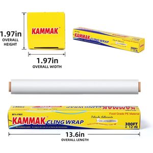 Cling Wrap 300 Ft X 12 In BPA-Free Microwave-Safe Food Grade PE Material <b>Kitchen</b> Use - Product Image 5