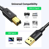 UGREEN Câble d'imprimante US135 USB 2.0 Type A mâle à Type B mâle feuille + tressé blindé 50cm 100cm 1.5m 3m 5m durabilité