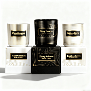 Özelleştirilmiş marka lüks aromatik soya balmumu el yapımı kokulu mumlar cam kavanozlar Vegan çevre dostu Diwali barlar için - Product Image 1