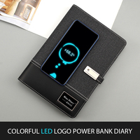 Reliure USB pour ordinateur portable A5 en cuir 8000mAh à chargement sans fil, rechargeable et réutilisable, avec logo personnalisé