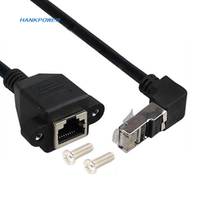 1000M Angle de 90 degrés mâle à femelle <span class=keywords><strong>Ethernet</strong></span> RJ45 câble réseau Cat6 câble d'extension RJ45 Cat <span class=keywords><strong>6e</strong></span> - Product Image 1