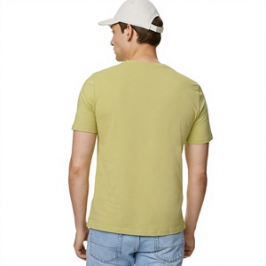 Camiseta de Manga Corta para Hombre, Cuello Redondo, Color Sólido, Corte Regular, Algodón Jersey, Diseño Liso - Product Image 3