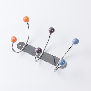 Colorful Metal R <b>Hooks</b> Wall Mounted Iron <b>Coat</b> <b>Hook</b> Rack Multifunctional Clothing Storage Hanger Organizer - Product Image 1