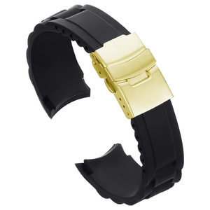 Correa de silicona con extremo curvado <span class=keywords><strong>para</strong></span> reloj, correa deportiva resistente al agua, cierre de doble pulsador, correa de repuesto <span class=keywords><strong>para</strong></span> reloj inteligente, duradera y suave - Product Image 6