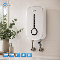 Calentador de Agua Eléctrico para Ducha de 5.5kW, 220V, Bomba de CC Integrada, Alta Presión, Instantáneo, IPX4 Impermeable, Protección ELCB, WYN-T05