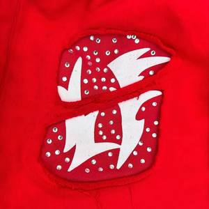 Custom Men's Casual Straight <b>Leg</b> Flared Breathable Sweatpants Distressed Baggy Rhinestone Hoodies 100% Cotton Screen Printed - Product Image 4