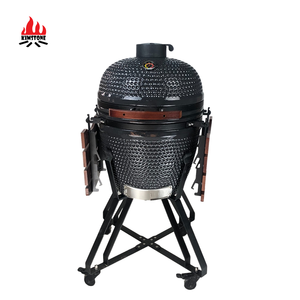 Kimstone Céramique d'extérieur 21 pouces pour charbon de bois rond <span class=keywords><strong>Kamado</strong></span> <span class=keywords><strong>Joe</strong></span> Grill Fumoir de <span class=keywords><strong>barbecue</strong></span> portable réglable pour les fêtes à usage domestique - Product Image 3