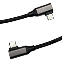 Câble de données tressé Type-C double face incliné 65W avec deux connecteurs en L, charge rapide, pour Android et Apple