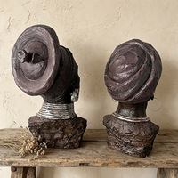 Statue de buste de femme africaine tribale en résine, décoration pour entrée de maison, stock disponible, taille et couleur personnalisables