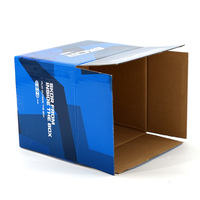 Caja de Cartón Corrugado para Envío con Logotipo Personalizado, Caja de Embalaje de Cartón Azul para Envíos, Tamaño Personalizado para Transporte y Entrega Express
