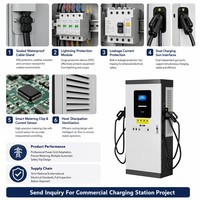 Estación de Carga para Vehículos Eléctricos DC 60kw 80kw CCS2 CHAdeMO GBT Doble Conector Rápido Inteligente OCPP IP65 Impermeable Comercial OEM Venta al por Mayor