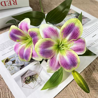Großhandel 2-Köpfige Künstliche Lilien-Blumen für Hochzeit, Geburtstag, Dekoration, Bouquet, Tischblumen