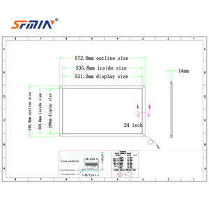 กรอบหน้าจอสัมผัสอินฟราเรด SFMIN ขนาด 24 นิ้ว รองรับการสัมผัสหลายจุด 20 จุด พร้อมพอร์ตเชื่อมต่อ USB สำหรับติดตั้ง - Product Image 2